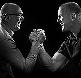 Paul O'Connell and his dad Mick, showing their competitive nature for our Faces of Limerick collection.  
