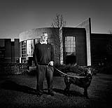 Dave Maheady University of Limerick Sports director, with pet Lulu, on the university campus.  