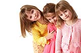 Happy little triplets enjoying their portrait at Cormac Byrne photography  
