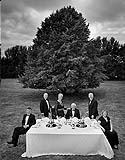 Black and white family portrait of the Fitzgeralds from Adare  
