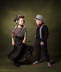 Two young dancers, in a fine art spanish styled dance routine, by Cormac Byrne, Limerick. Ireland.  