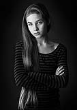 Classic black and white portrait of beautiful young girl at Cormac Byrne Photography, Dooradoyle, Limerick.  