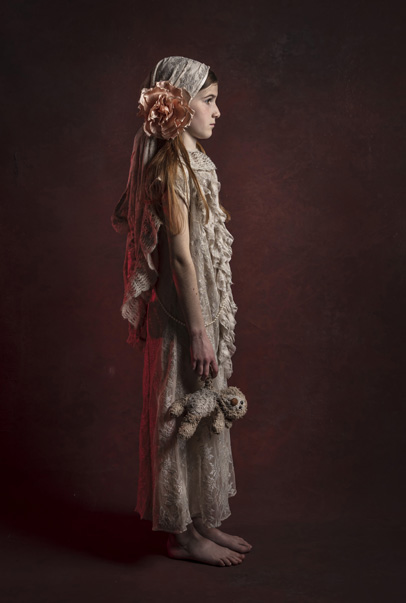 Fine Art Portrait of a young girl with a teddy bear by Children photographer Cormac Byrne.  